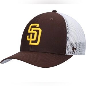 Men's '47 Brown/White San Diego Padres Primary
Logo Trucker Snapback MLB  NWOT